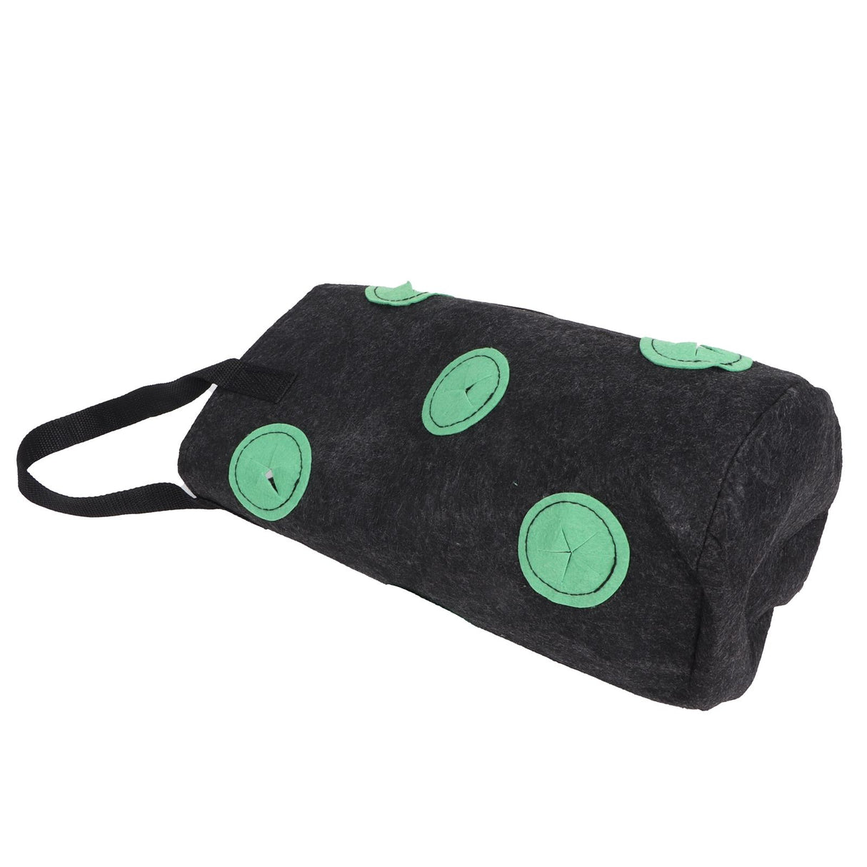 12 Holes Strawberry Planter Bag with Handles Portable Felt Plant Growing Bag for GardenBlack 20x35cm