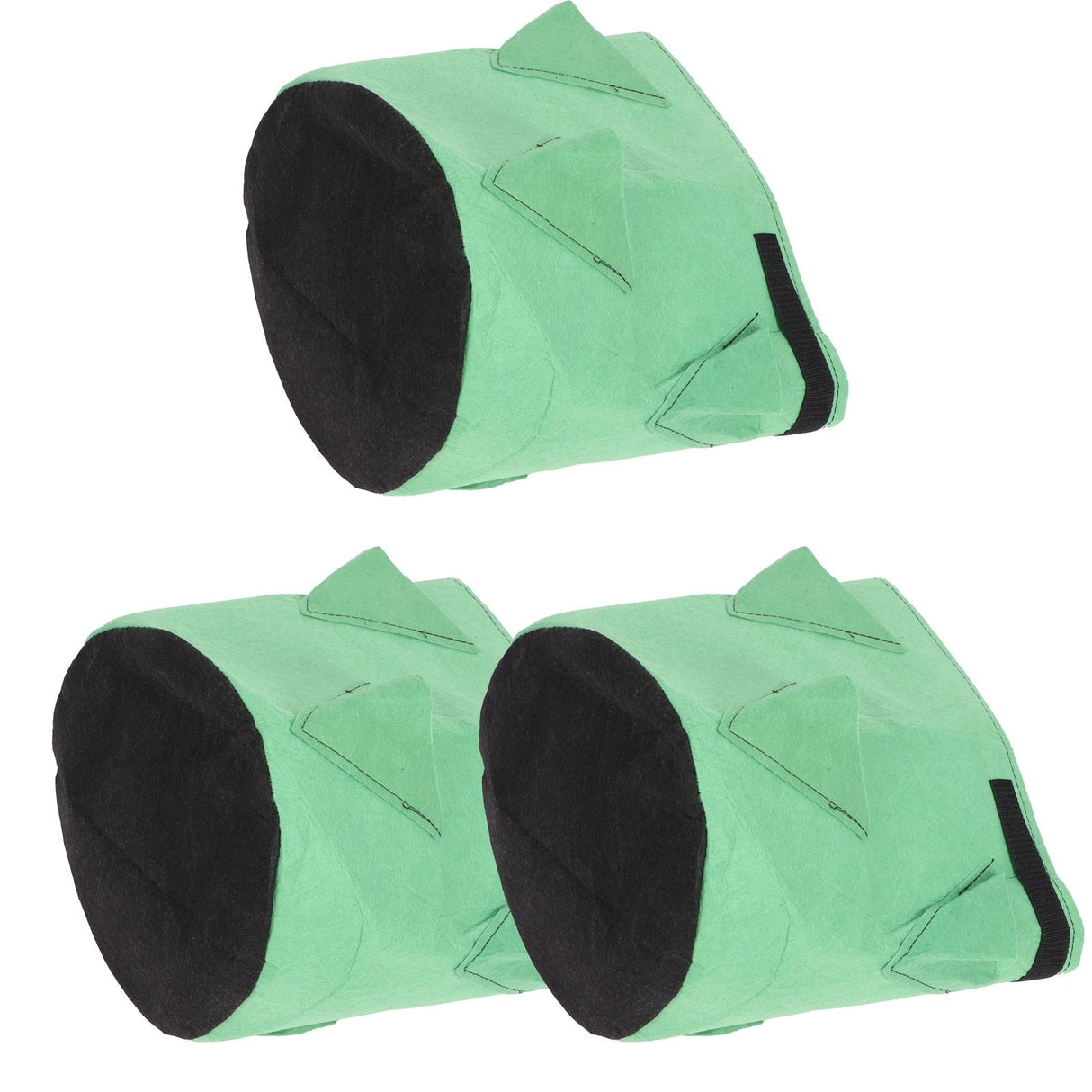3Pcs 6-Holes Strawberry Planting Bag Felt Garden Plant Grow Bags 26L/7Gallon Green