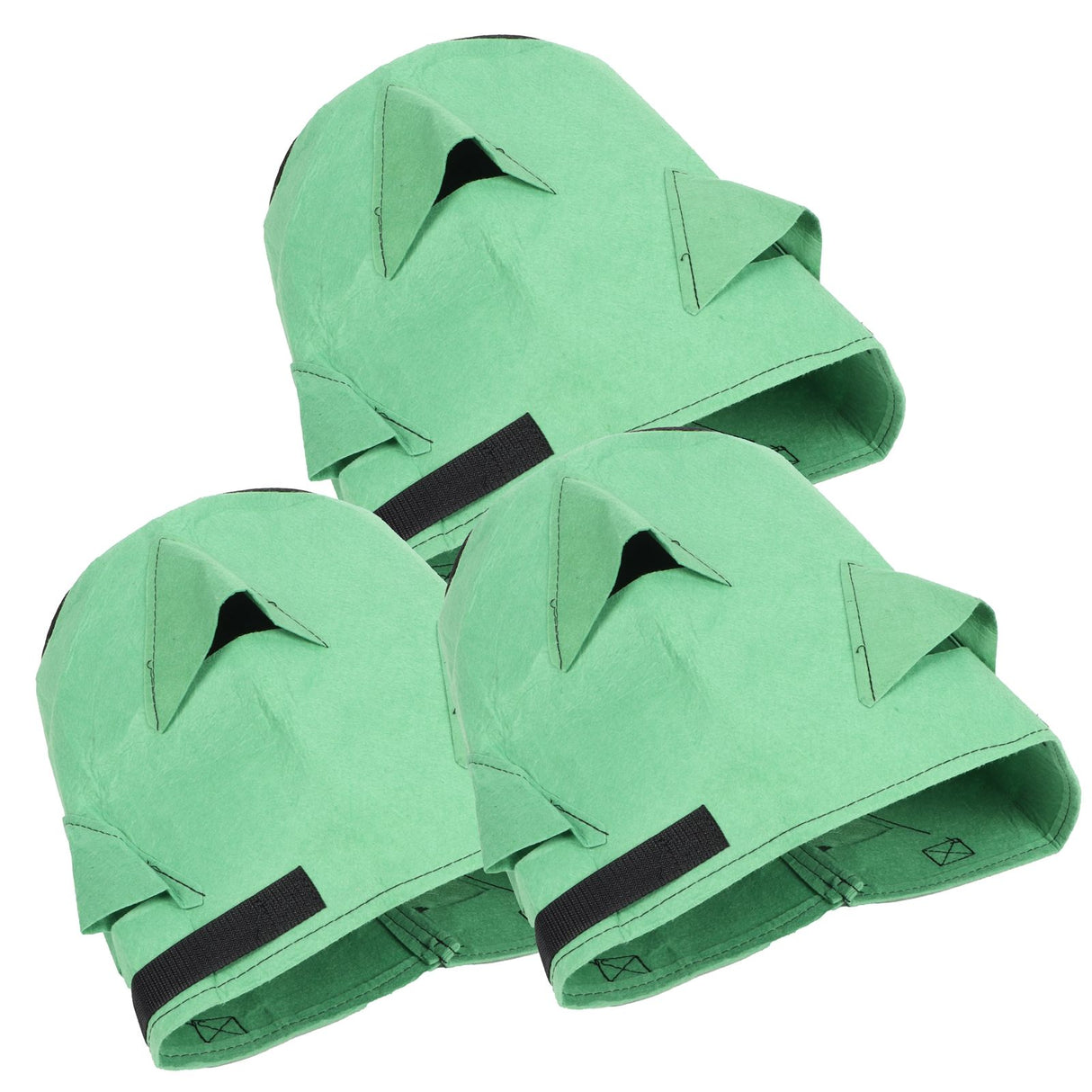 3Pcs 6-Holes Strawberry Planting Bag Felt Garden Plant Grow Bags 26L/7Gallon Green