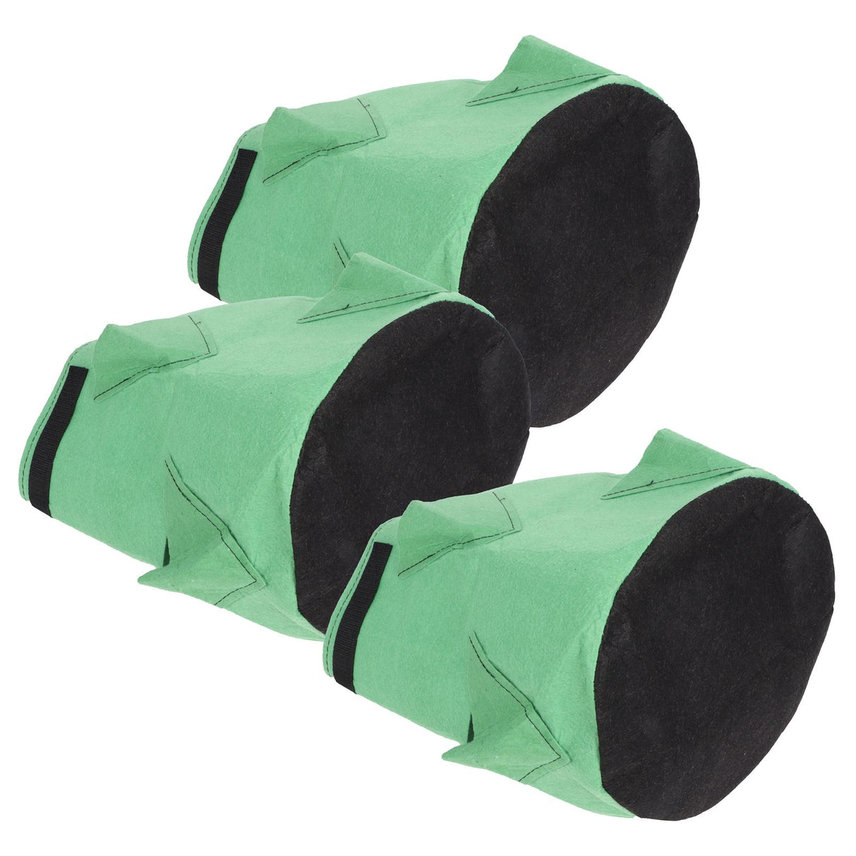 3Pcs 6-Holes Strawberry Planting Bag Felt Garden Plant Grow Bags 26L/7Gallon Green