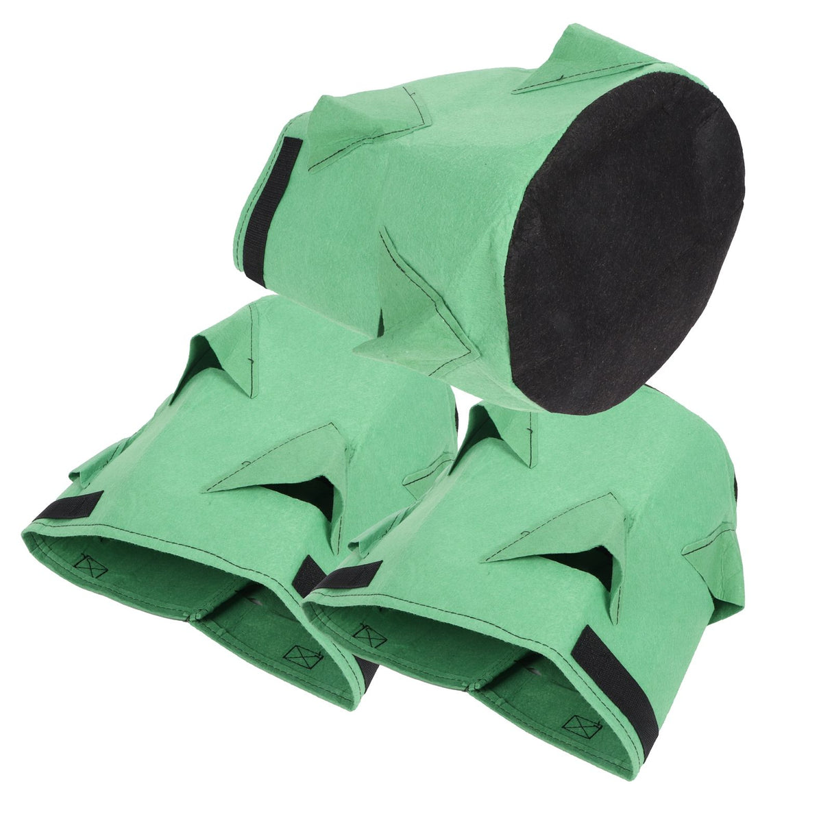 3Pcs 6-Holes Strawberry Planting Bag Felt Garden Plant Grow Bags 26L/7Gallon Green