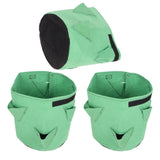 3Pcs 6-Holes Strawberry Planting Bag Felt Garden Plant Grow Bags 26L/7Gallon Green