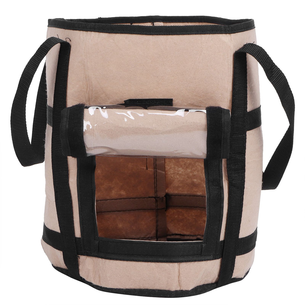 Potato Grow Bags Felt Fabric Plant Planting Bag Fruit Vegetable Planter Garden ToolBrown with Shade 30x35cm 26L/7Gallon