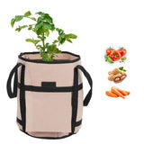 Potato Grow Bags Felt Fabric Plant Planting Bag Fruit Vegetable Planter Garden ToolBrown with Shade 30x35cm 26L/7Gallon