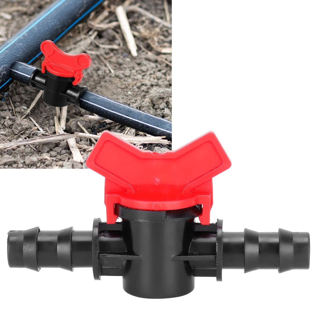 10PCS 1/2 Hose Irrigation Fittings Barbed in Line Valve Garden Irrigation Connector