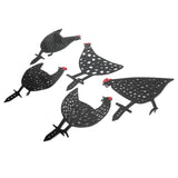 5Pcs Chicken Stakes Set Acrylic Animal Shape Statues Decoration for Garden Yard Black