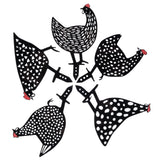 5Pcs Chicken Stakes Set Acrylic Animal Shape Statues Decoration for Garden Yard Black