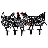 5Pcs Chicken Stakes Set Acrylic Animal Shape Statues Decoration for Garden Yard Black - Rear View