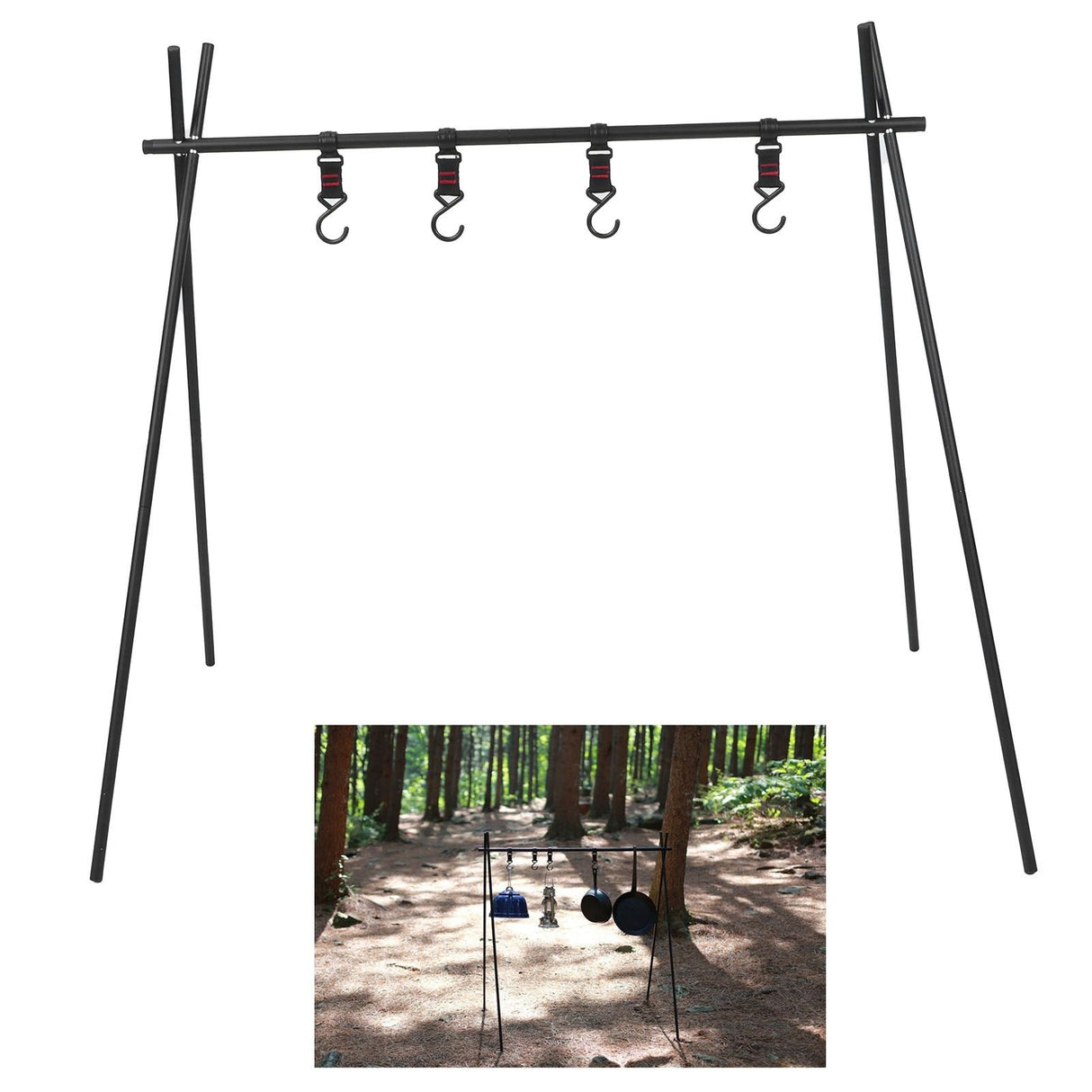 Campfire Cooking Stand Tripod BBQ Grill for Outdoor Picnic Cookware Party Supplies