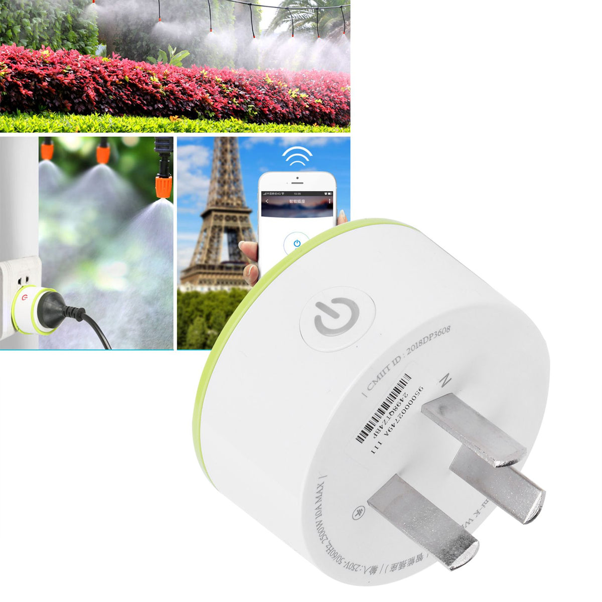 Remote Irrigation Socket Intelligent Automatic Watering WiFi Timing Outlet AU 250V