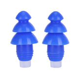 Reusable Ear Plugs Waterproof Silicone Earplugs Noise Reduction for Swimming Sleeping(Blue Box ) - Close-Up Angle