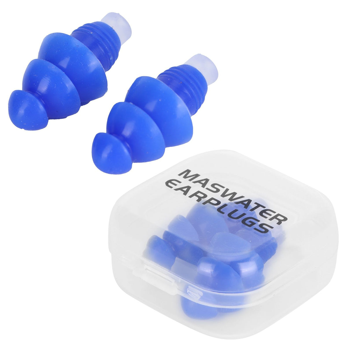 Reusable Ear Plugs Waterproof Silicone Earplugs Noise Reduction for Swimming Sleeping(Blue Box )