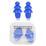 Reusable Ear Plugs Waterproof Silicone Earplugs Noise Reduction for Swimming Sleeping(Blue Box )