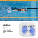Reusable Ear Plugs Waterproof Silicone Earplugs Noise Reduction for Swimming Sleeping(Blue Box )