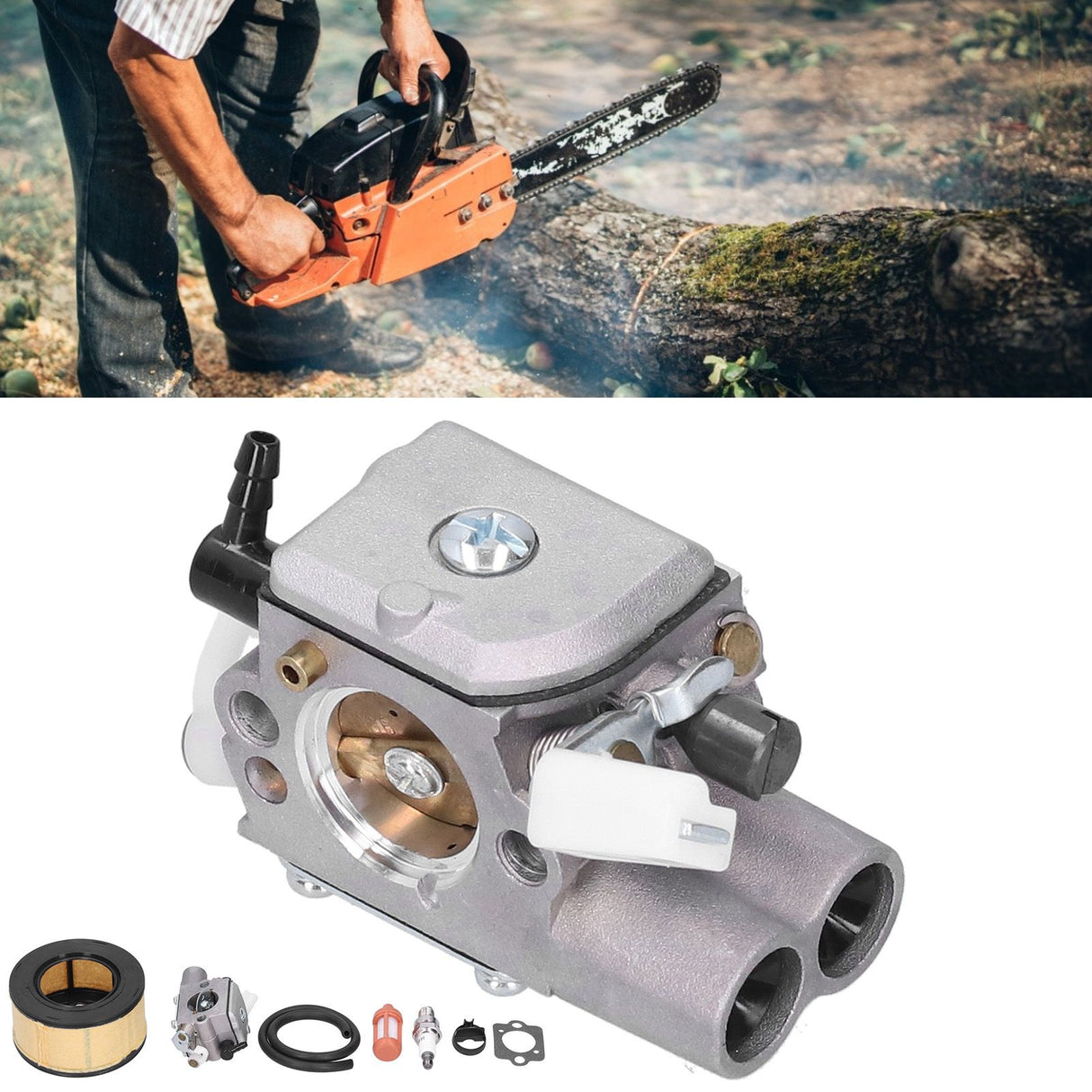 Carburetor Air Filter Fuel Filter Fuel Line Ignition Plug Kit Fit for Stihl MS251 MS251C