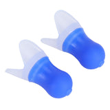 2Pcs Ear Plugs Waterproof Noise Reduction Silicone Protective Earplug for Swimming Flying(Blue L+Box ) - Top-Down View