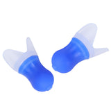 2Pcs Ear Plugs Waterproof Noise Reduction Silicone Protective Earplug for Swimming Flying(Blue L+Box )