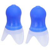 2Pcs Ear Plugs Waterproof Noise Reduction Silicone Protective Earplug for Swimming Flying(Blue L+Box )