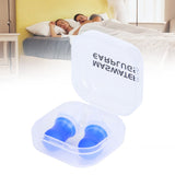 2Pcs Ear Plugs Waterproof Noise Reduction Silicone Protective Earplug for Swimming Flying(Blue L+Box )