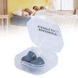 2Pcs Ear Plugs Waterproof Noise Reduction Silicone Protective Earplug for Swimming Flying(Gray L+Box )