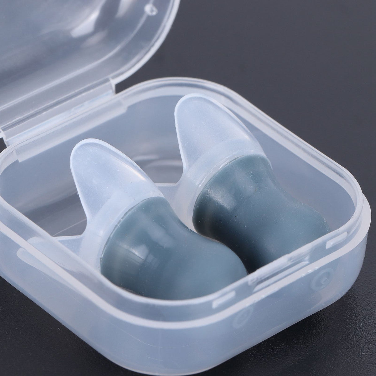 2Pcs Ear Plugs Waterproof Noise Reduction Silicone Protective Earplug for Swimming Flying(Gray L+Box )