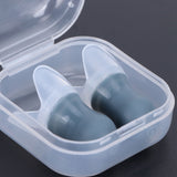 2Pcs Ear Plugs Waterproof Noise Reduction Silicone Protective Earplug for Swimming Flying(Gray L+Box )