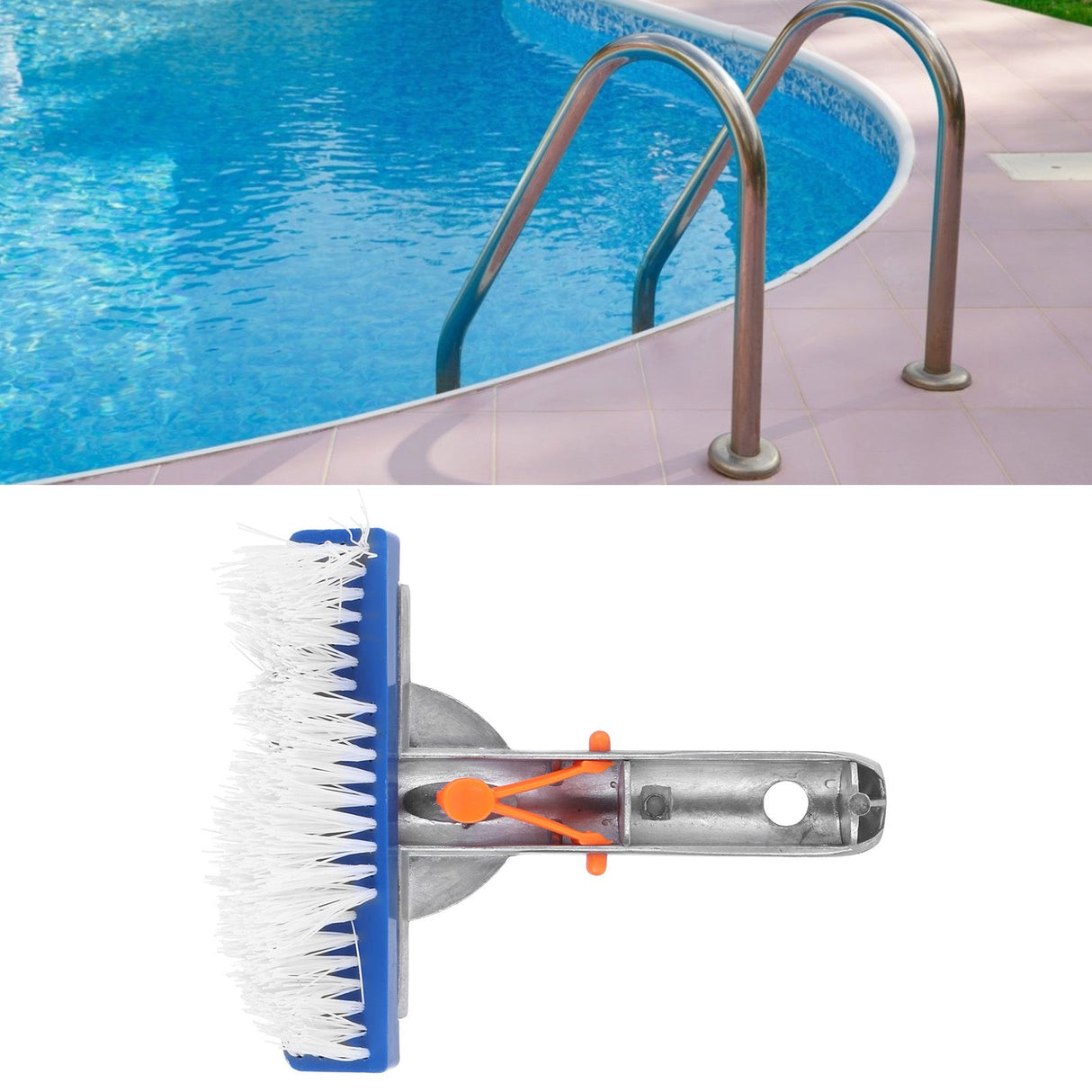 5.5in Pool Brush Portable Nylon Swimming Pool Wall Floor Cleaning Brush Accessory