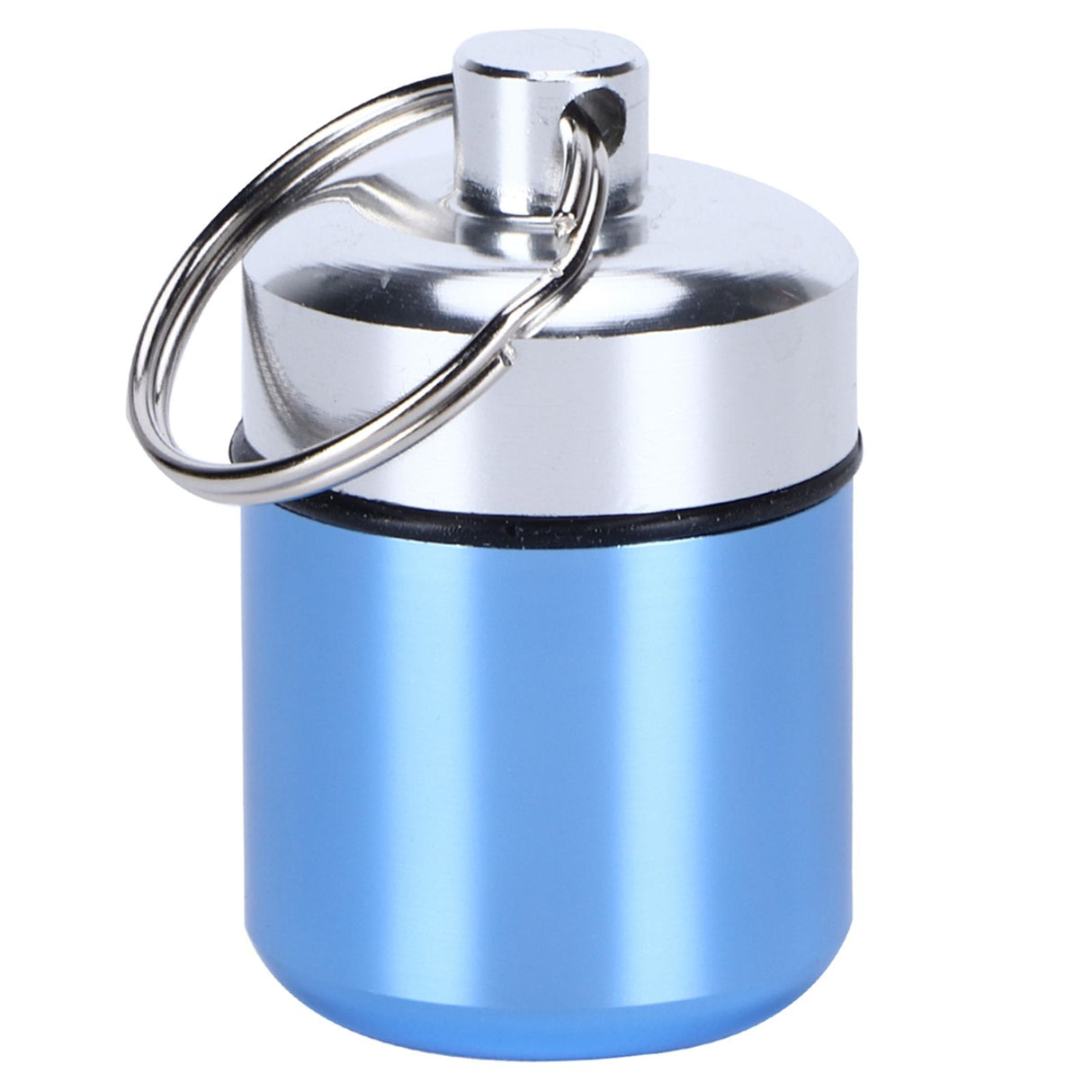 Waterproof Medicine Box Aluminium Alloy Mini Pills Case Holder for Swimming Pool SaunaLight Blue
