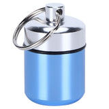 Waterproof Medicine Box Aluminium Alloy Mini Pills Case Holder for Swimming Pool SaunaLight Blue - Front View