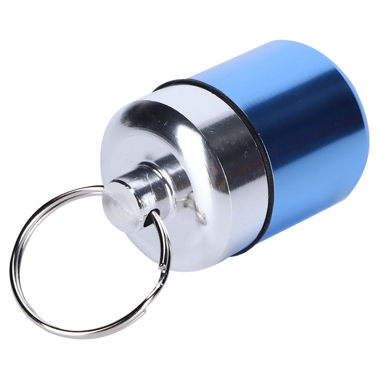 Waterproof Medicine Box Aluminium Alloy Mini Pills Case Holder for Swimming Pool SaunaLight Blue