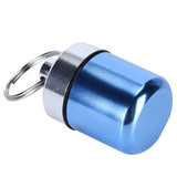 Waterproof Medicine Box Aluminium Alloy Mini Pills Case Holder for Swimming Pool SaunaLight Blue - Close-Up Angle
