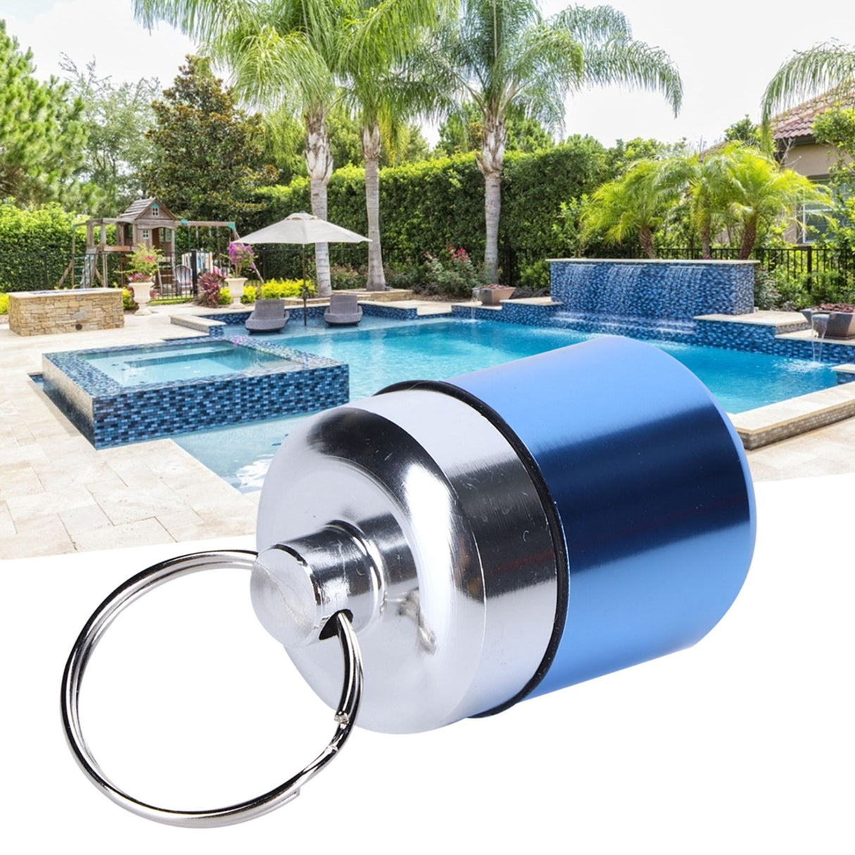 Waterproof Medicine Box Aluminium Alloy Mini Pills Case Holder for Swimming Pool SaunaLight Blue