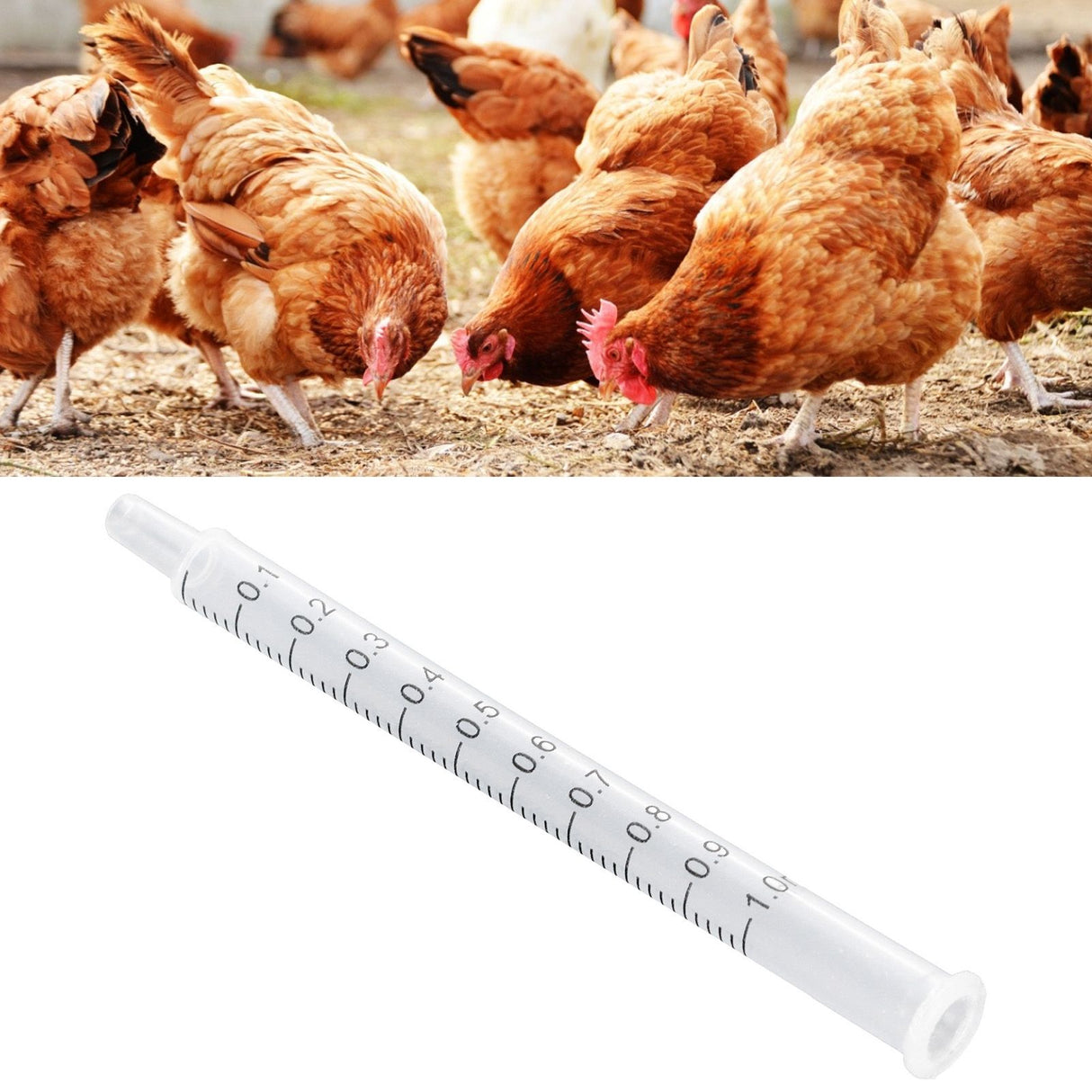 40Pcs Chicken Artificial Insemination Tool Injection Syringe Tube Poultry Farming Accessory