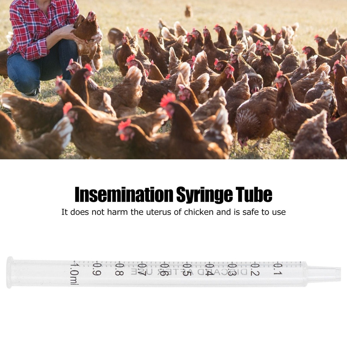 40Pcs Chicken Artificial Insemination Tool Injection Syringe Tube Poultry Farming Accessory