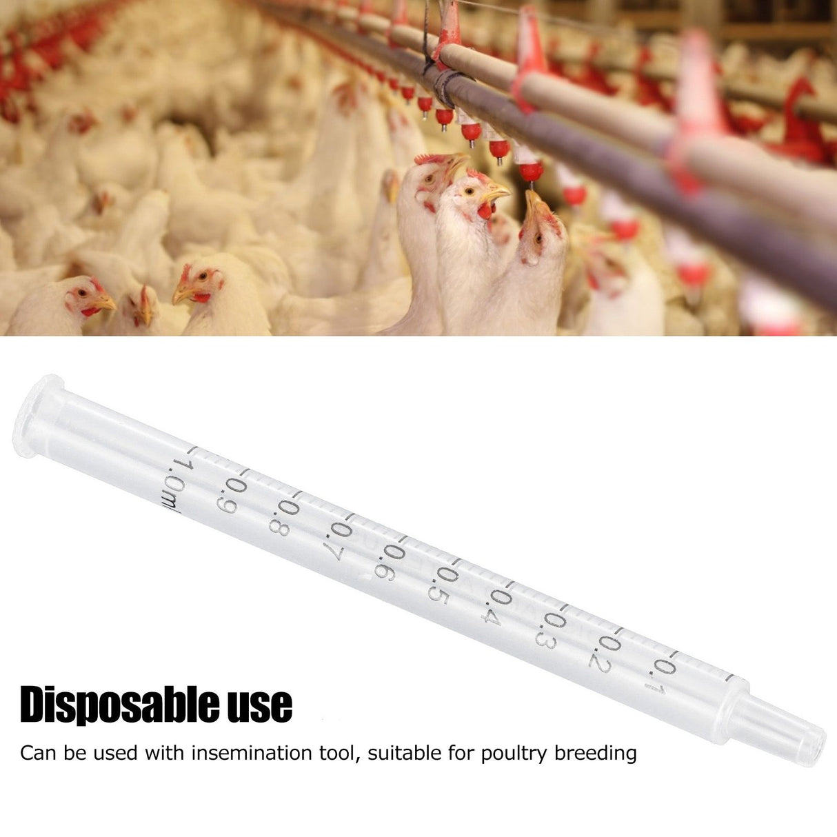 40Pcs Chicken Artificial Insemination Tool Injection Syringe Tube Poultry Farming Accessory