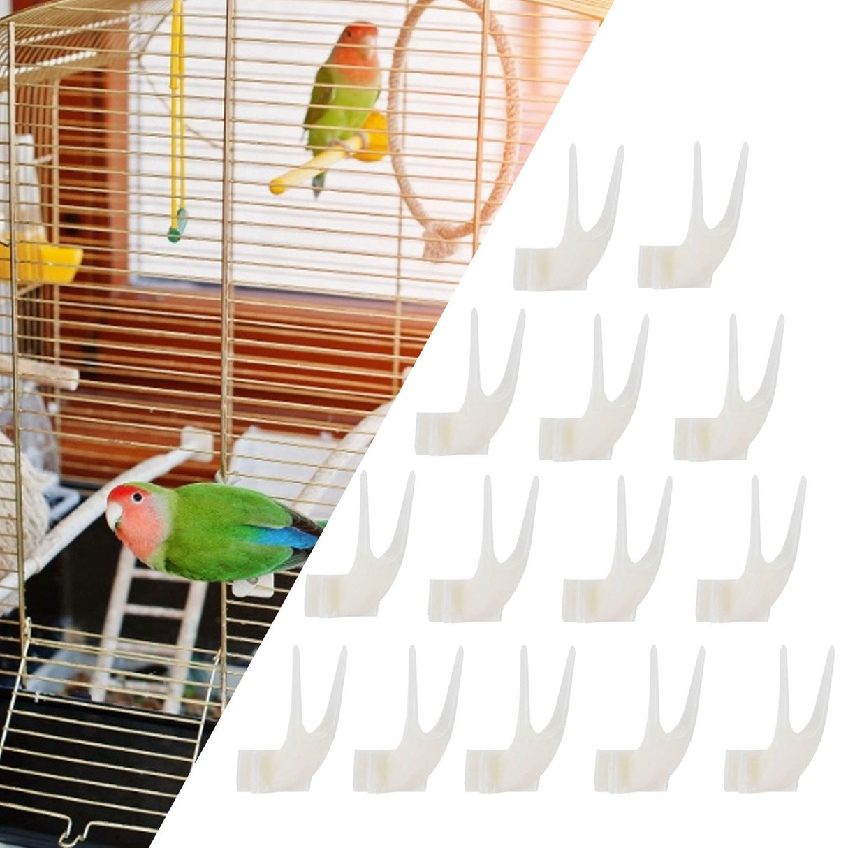 20Pcs Plastic Bird Fruit Fork Lightweight Pet Parrots Toy Bird Supplies Convenient Feeder