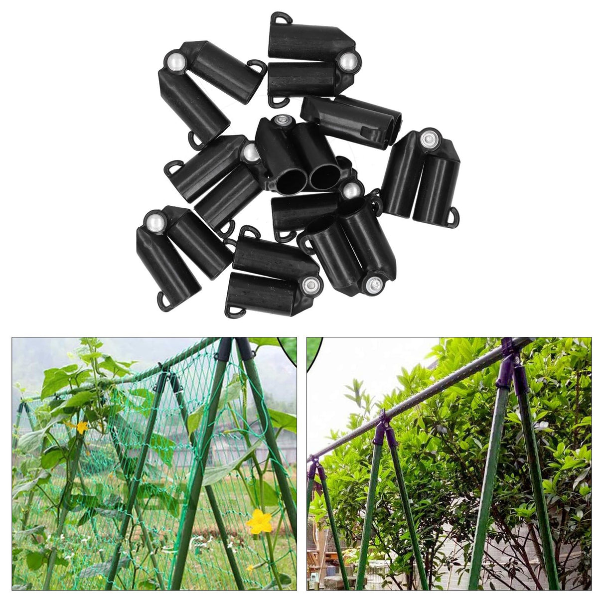 10PCS BFork Connecting Joint Gardening Stakes Climbing Plant Supports Connectors(16mm Inner Diameter )