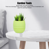 Mini Round Plastic Plant Flower Pot Garden Home Office Decoration Flower Pot for PlantingGreen