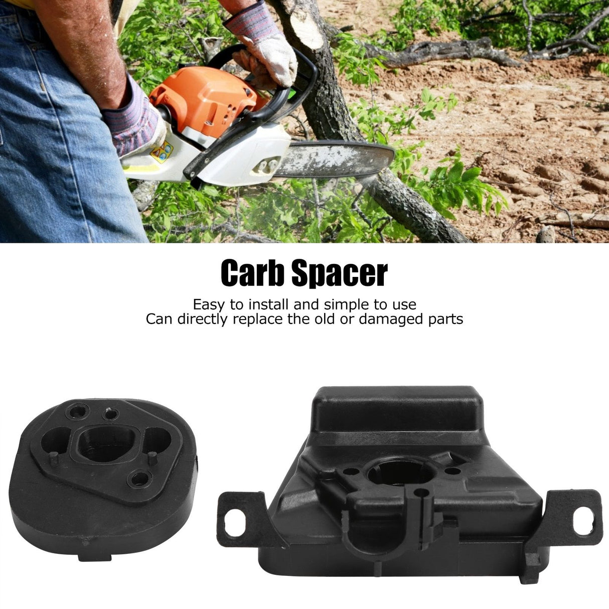 Carb Adapter Spacer Gasket Set Fit for Poulan 2050 2075 2150 2175 2250 PP220 PP260 2055 Chainsaw
