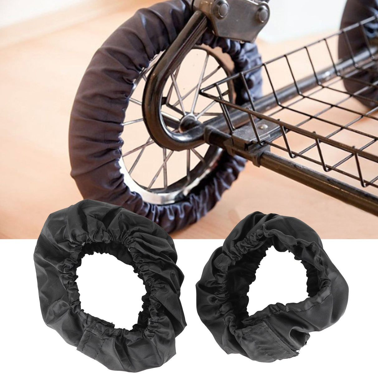 2Pcs Stroller Wheel Cover Oxford Cloth Dustproof Infant Pushchair Tire ProtectorFor Diameter 12‑16cm Small Wheel
