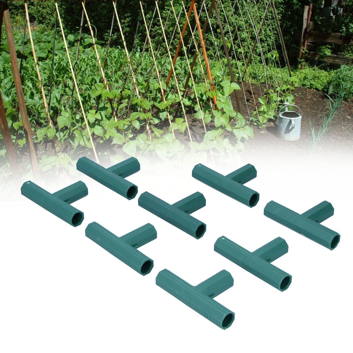 8Pcs T shape Connector DIY Plant Stake Joint Tee Adapter for 16mm Garden Plant Support