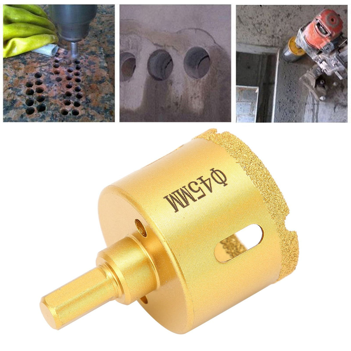 45mm Brazed Diamond Drill Bit Marble Glass Ceramic Tile Hole Saw for Hand Electric Drill