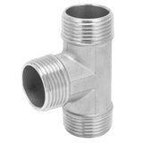 T Shaped Connector G1in Male Thread Stainless Steel Tee Adapter Hardware Pipe Fittings - Front View