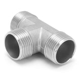 T Shaped Connector G1in Male Thread Stainless Steel Tee Adapter Hardware Pipe Fittings - 45-Degree Angle