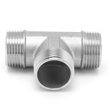 T Shaped Connector G1in Male Thread Stainless Steel Tee Adapter Hardware Pipe Fittings - Rear View