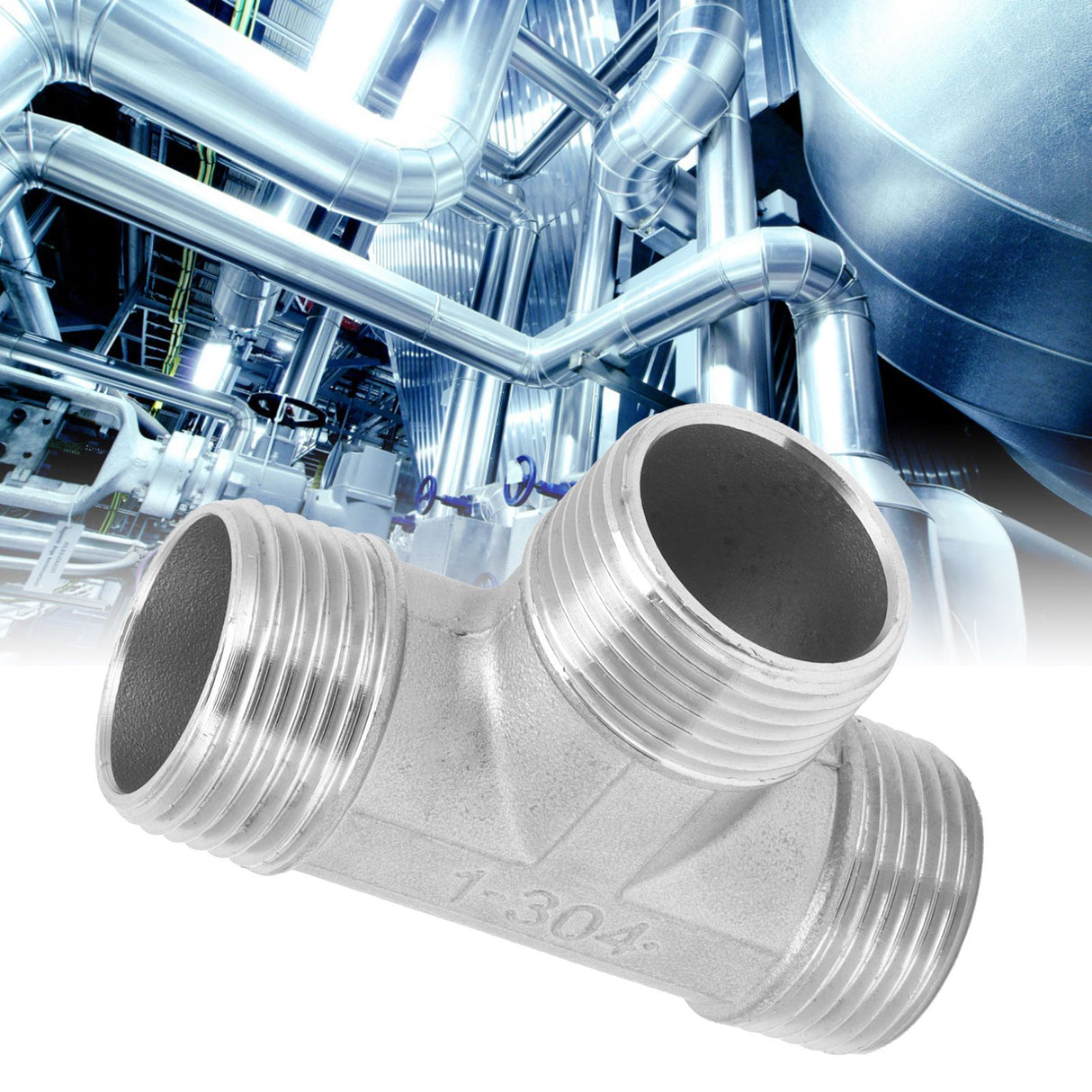 T Shaped Connector G1in Male Thread Stainless Steel Tee Adapter Hardware Pipe Fittings