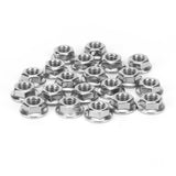 25Pcs Flange Nut Corrosion Resistant Stainless Steel Nuts Greenhouse Supplies AccessoriesM6 - Close-Up Angle