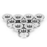 25Pcs Flange Nut Corrosion Resistant Stainless Steel Nuts Greenhouse Supplies AccessoriesM8 - Top-Down View