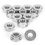 25Pcs Flange Nut Corrosion Resistant Stainless Steel Nuts Greenhouse Supplies AccessoriesM8 - Close-Up Angle