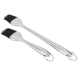 2Pcs/Set Stainless Steel Oil Brush with Food Grade Silicone Barbecue Baking Oil Brush for Home